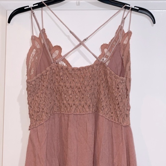 Free people one Adella Dusty Rose Lacy dress size medium - Picture 9 of 12